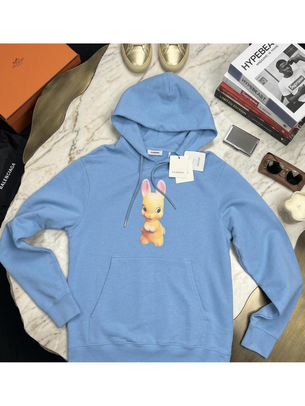 Sandro Paris Rabbit Cotton Graphic Hoodie